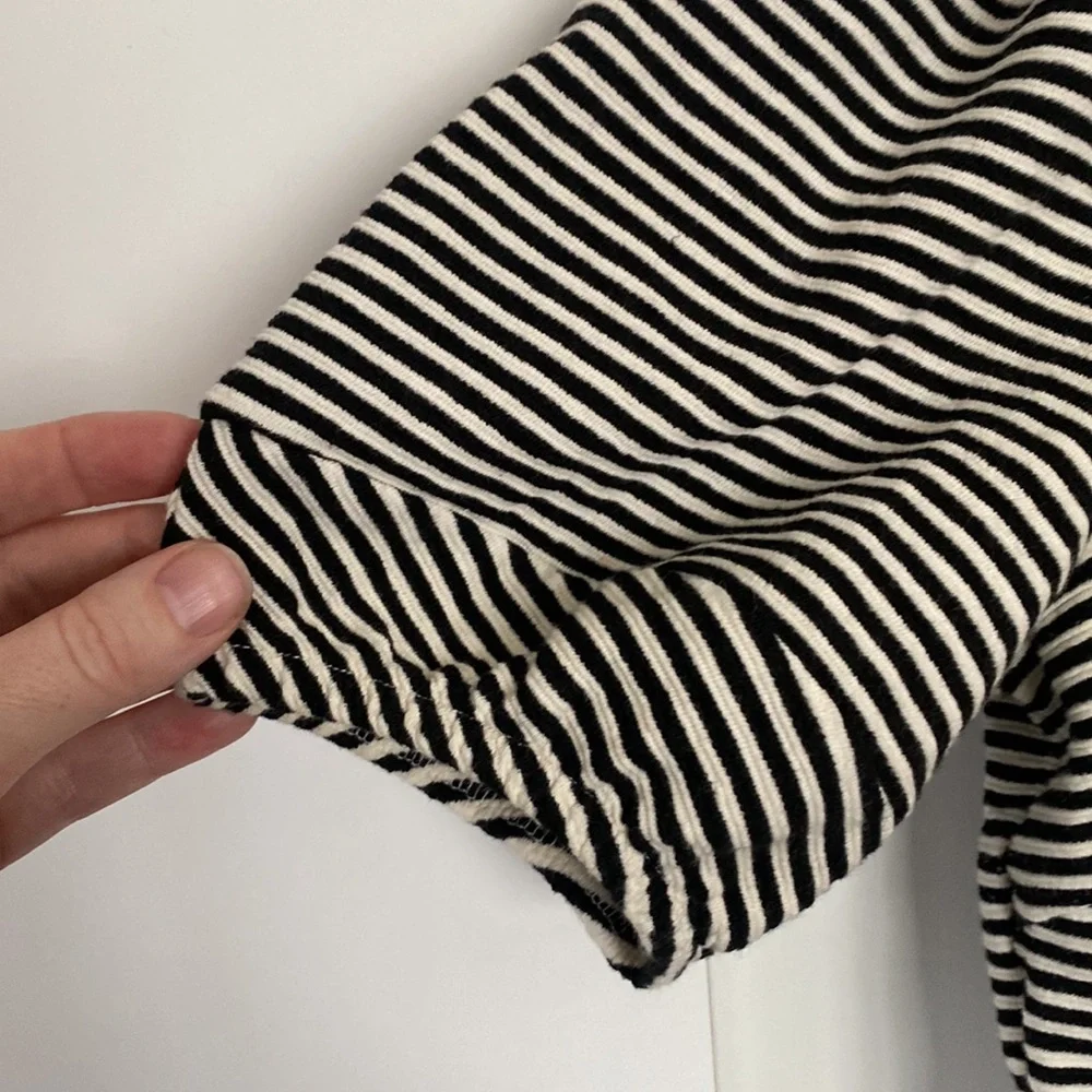 Anthropologie medium stripe puff sleeve top - Picture 5 of 7